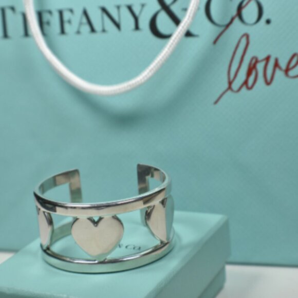 Tiffany & Co Elsa Peretti Wide Double Dome Cuff Bangle Bracelet - Picture 4 of 5